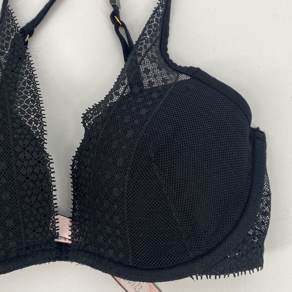 Victoria's Secret Womens Incredible Lightly Lined Lace Plunge Bra Black 32D NWT - Picture 5 of 8